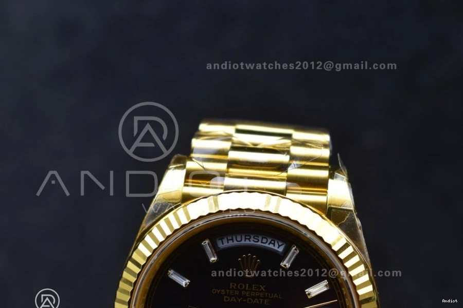 on (Gain THBF Date 1:1 Day Crystal Best 40 Dial Edition Weight) Black VR3255 Bracelet 228238 YG President 1120